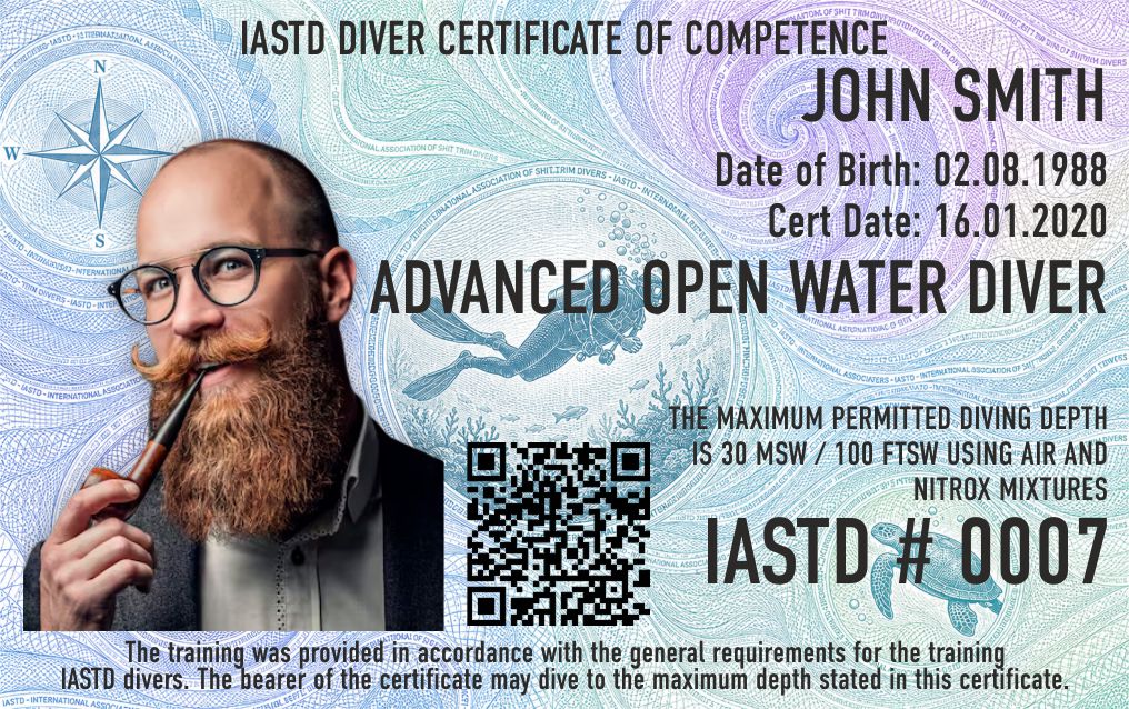 IASTD Certificate — Diver Info